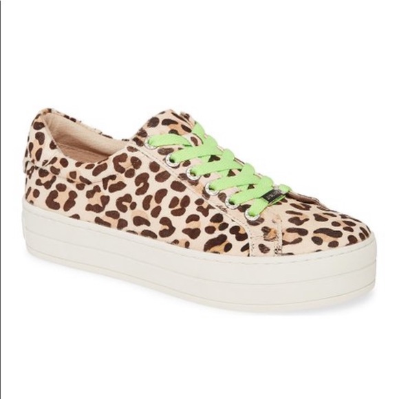 - Jslide NYC NEON HIPPIE CALF SKIN WEDGE SNEAKERS SIZE 7New - Picture 8 of 10